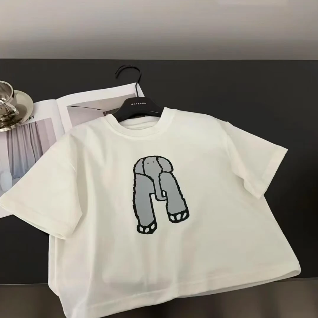 【实体高品质】儿童夏季韩版休闲上衣印花T恤洋气潮流潮牌夏装