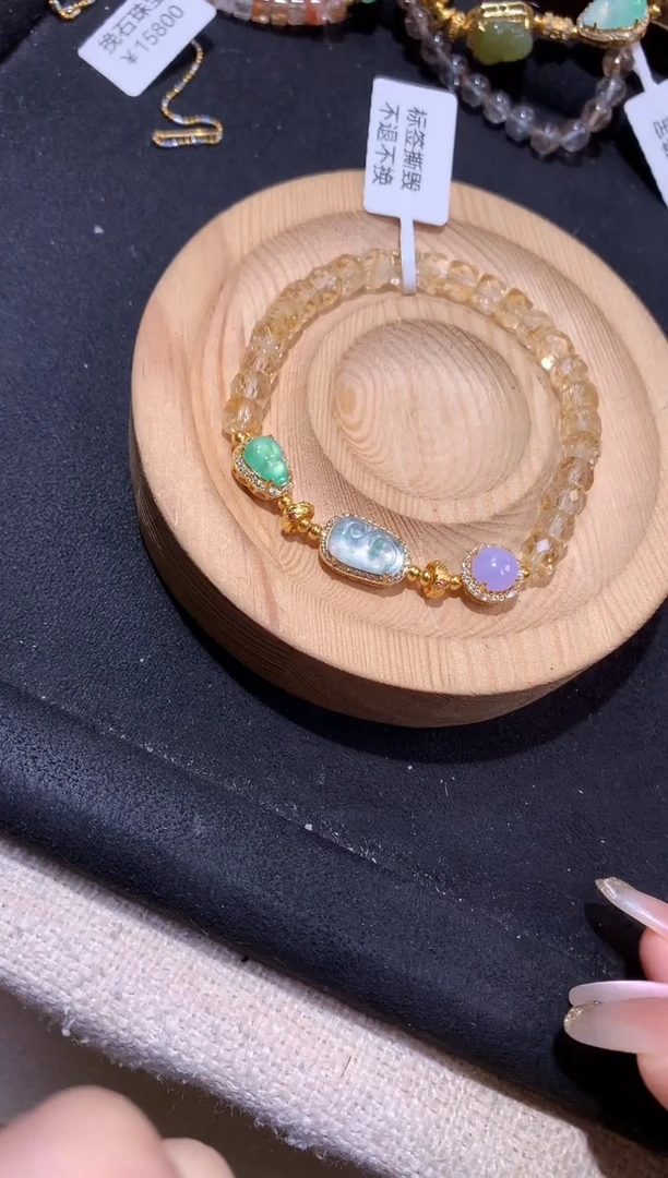银S925镶嵌手串翡翠手串