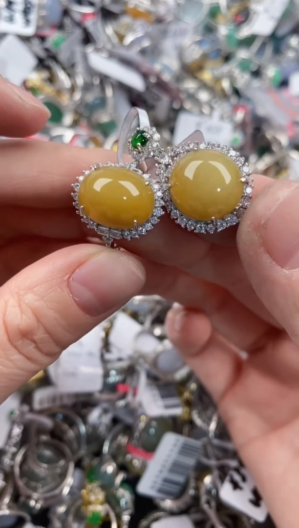 银S925镶嵌戒指翡翠555      7