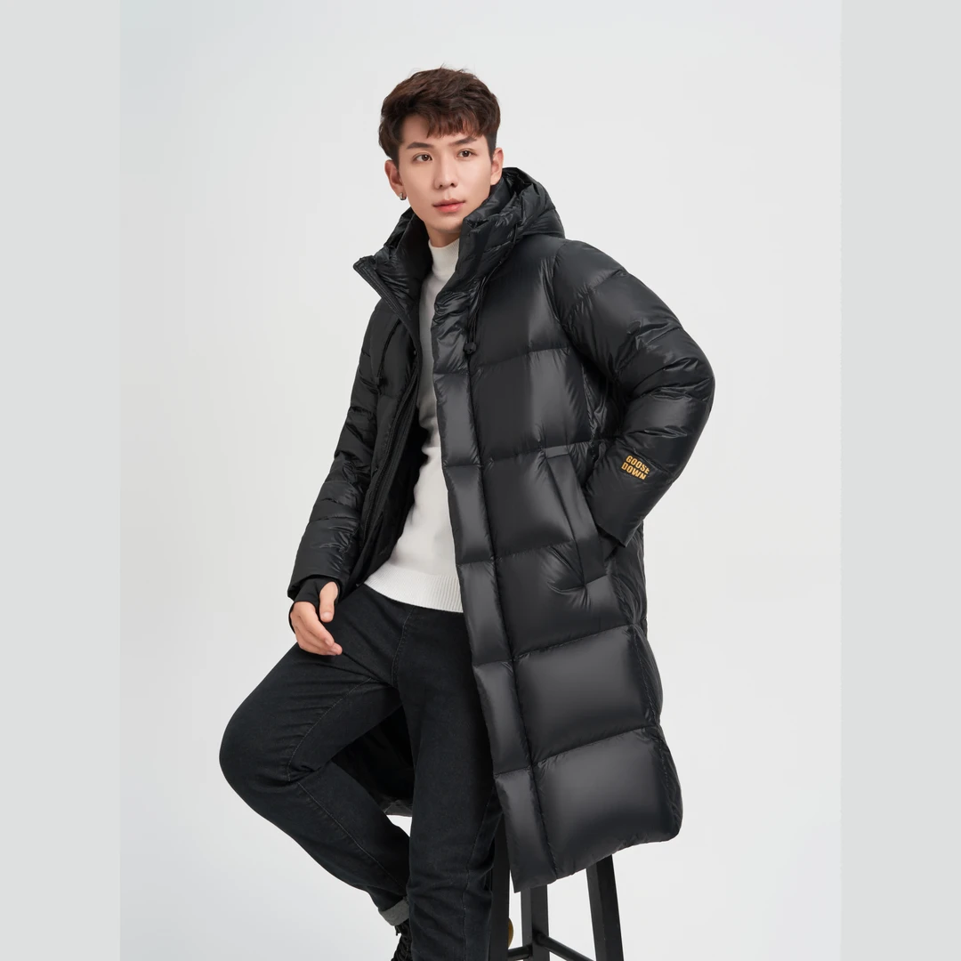 【8653】90%鹅绒情侣款保暖加厚长款鹅绒服鹅绒羽绒服长款羽绒服