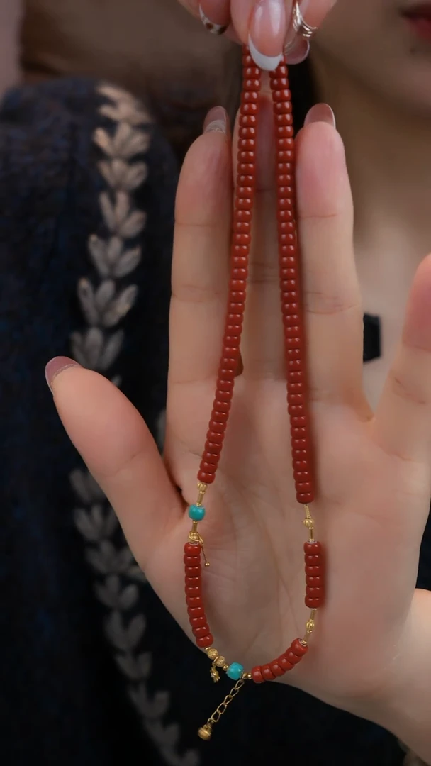 项链18K金镶嵌南红玛瑙11111