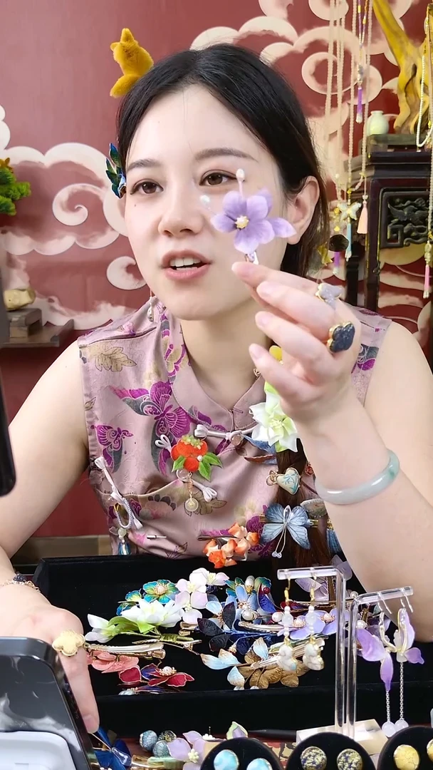 刺绣宋锦绒花002