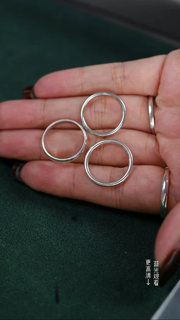 珐琅足银3个闭口戒指