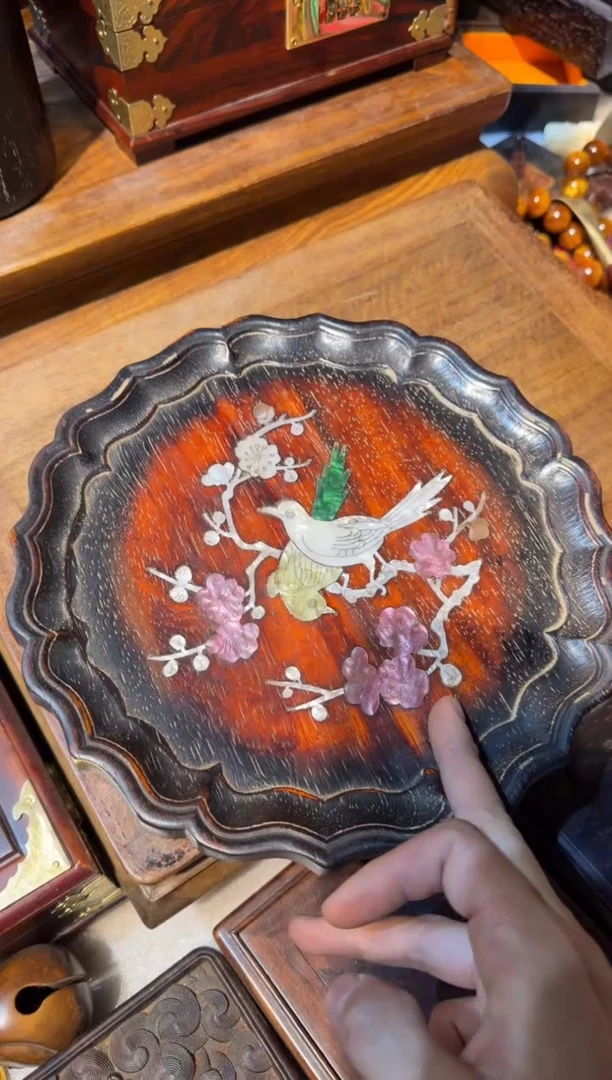 木紫檀  圆茶盘88