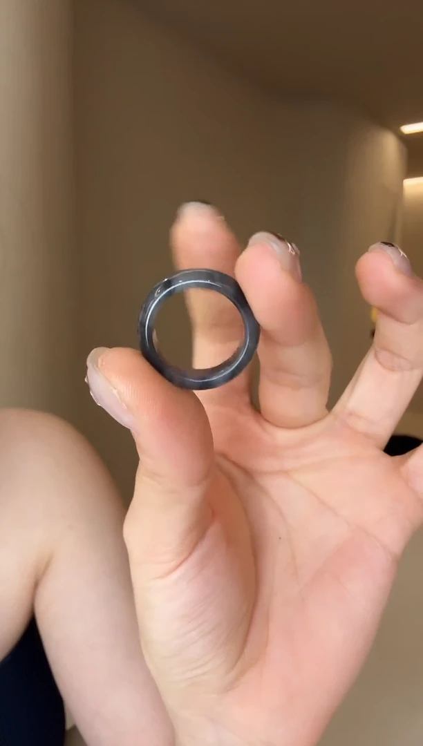 【闪购商品】和田玉戒指未镶嵌13码聚墨圆条多样性发其一