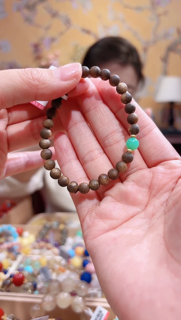 未镶嵌手链石英质玉天然澳玉沉香设计款6.4+