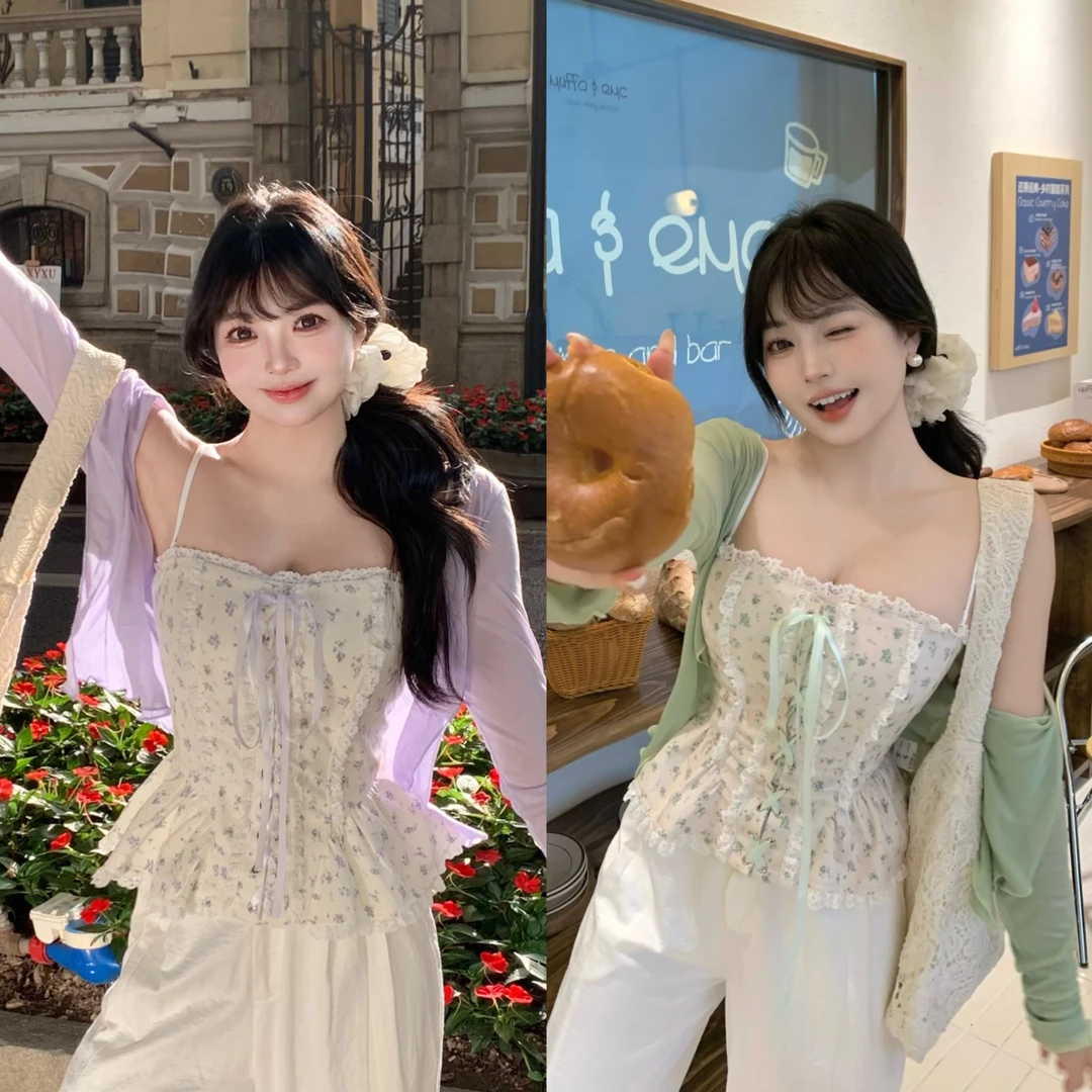 10.24清清【初恋芭蕾吊带款】纯欲甜美设计感修身吊带上衣4550M