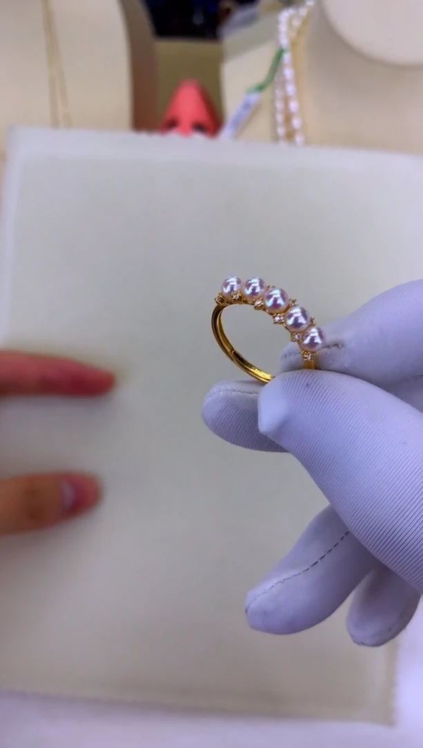 银S925镶嵌DA海水珍珠 GD229 戒指 3-4