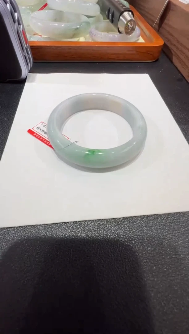 纯天然缅甸A货翡翠手镯53-54mm-纹-183号