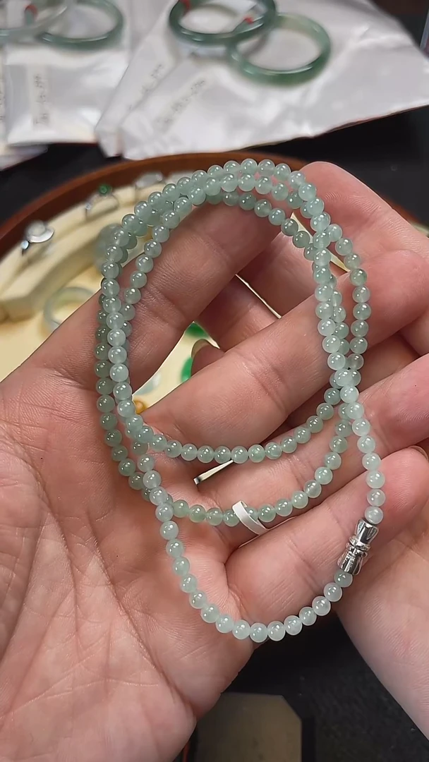 未镶嵌手串翡翠21号-3.7mm珠串/D/1