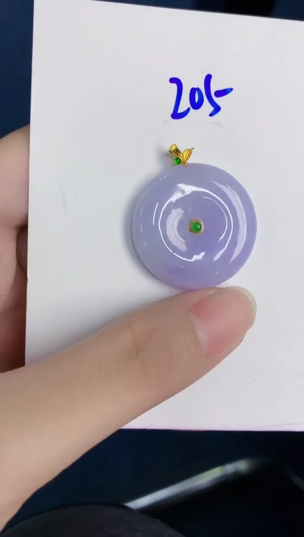 颈饰18K金镶嵌翡翠天然翡翠缅甸A货