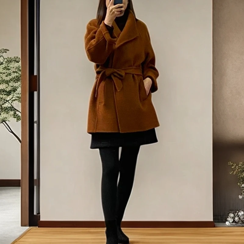 高品质极简风中长款秋冬百搭外套