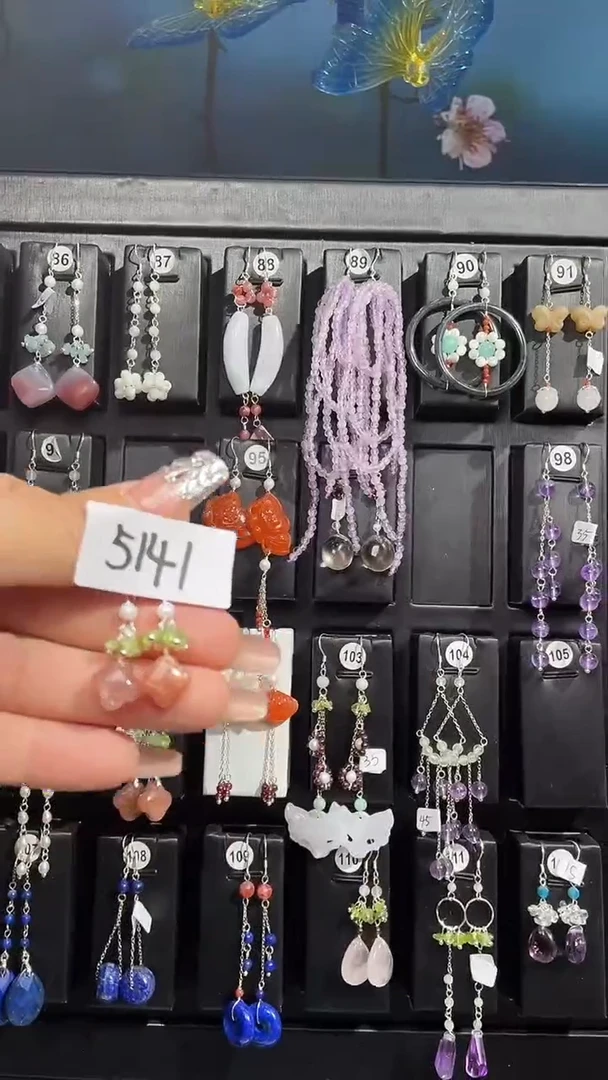 银S925镶嵌耳饰紫晶喜欢拍