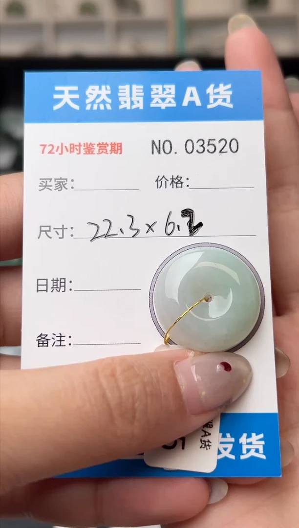 【闪购商品】翡翠颈饰未镶嵌平安扣3520