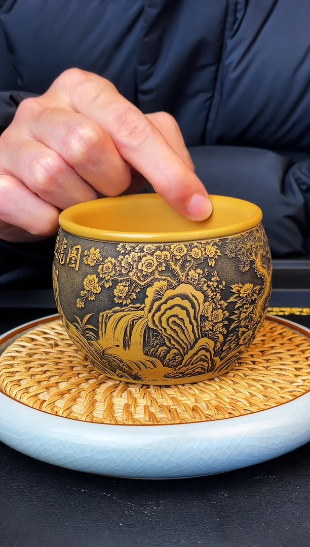 五虎图 朱泥主人杯