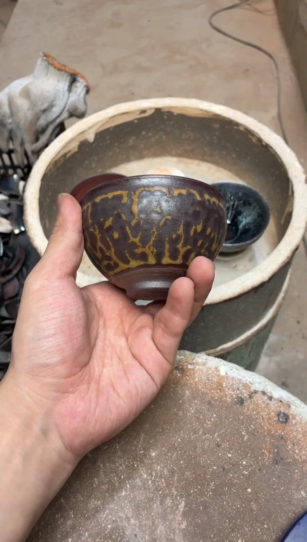 茶盏真柴烧建盏换点柴火