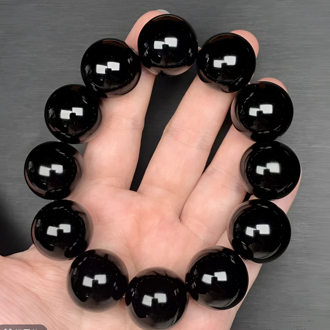 高定—馆藏 至纯至黑大圆珠手串（S31)
