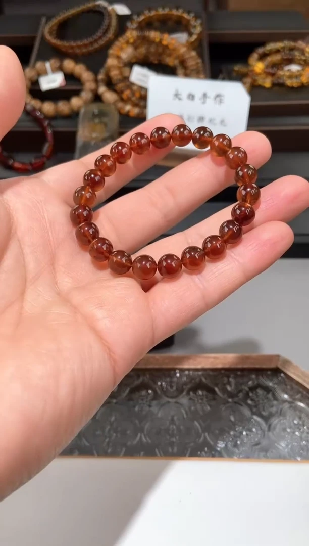 【闪购商品】琥珀手链未镶嵌棕红手串