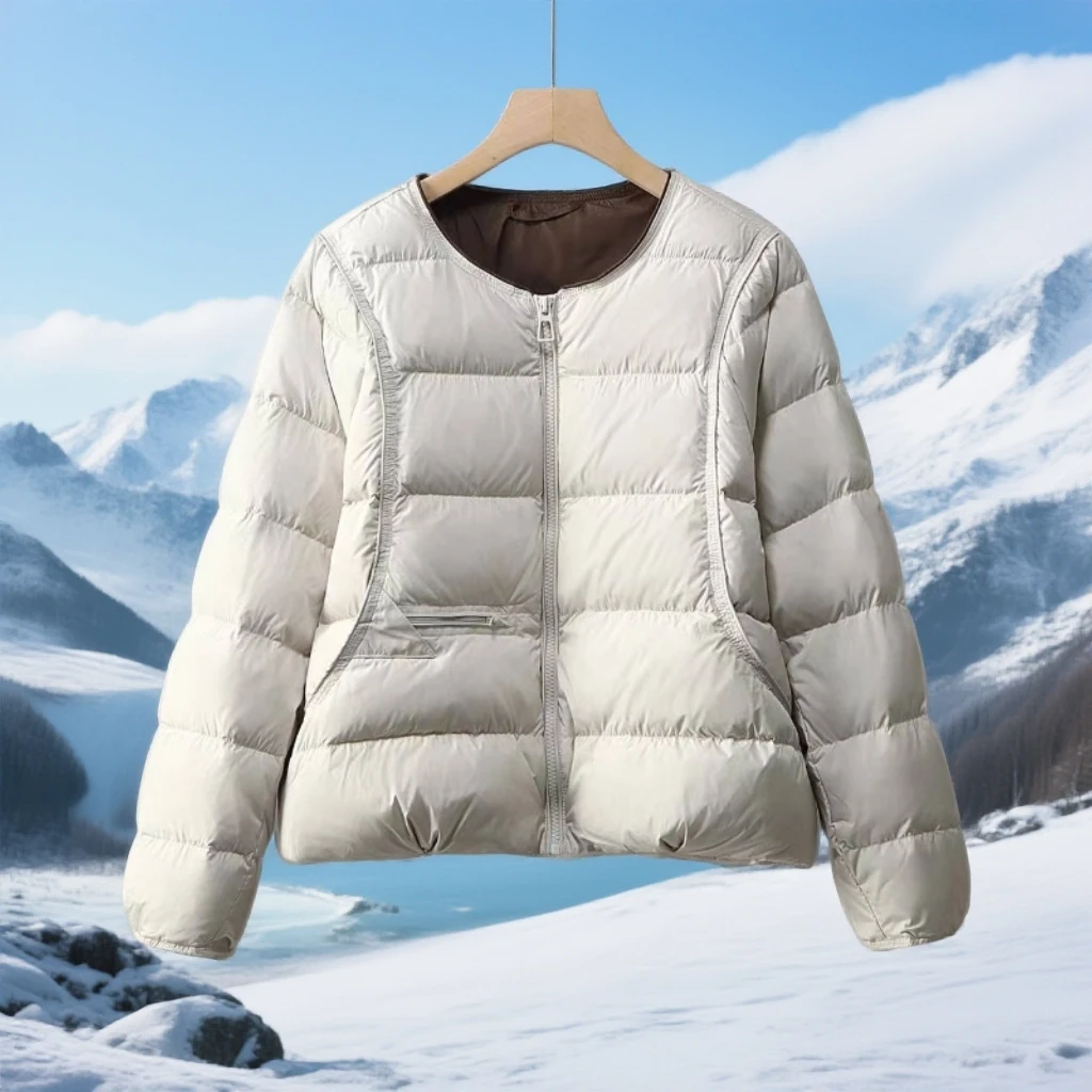 甜甜D5酱无领短款新国标云感高奢90羽绒服-DM 22