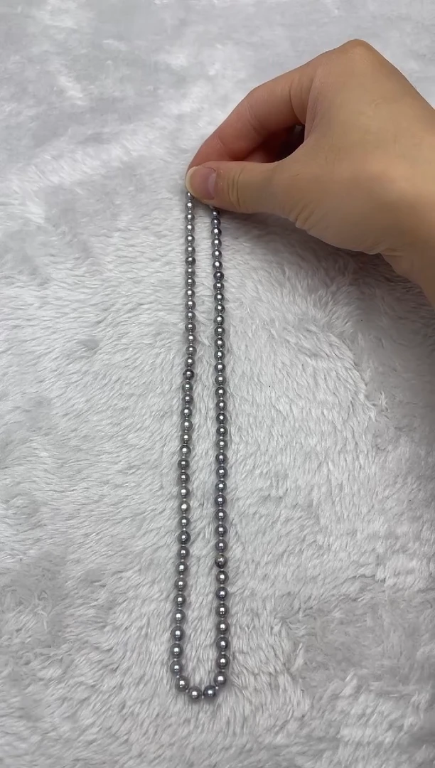 项链银S925镶嵌海水珍珠AK真多麻5-5.5mm