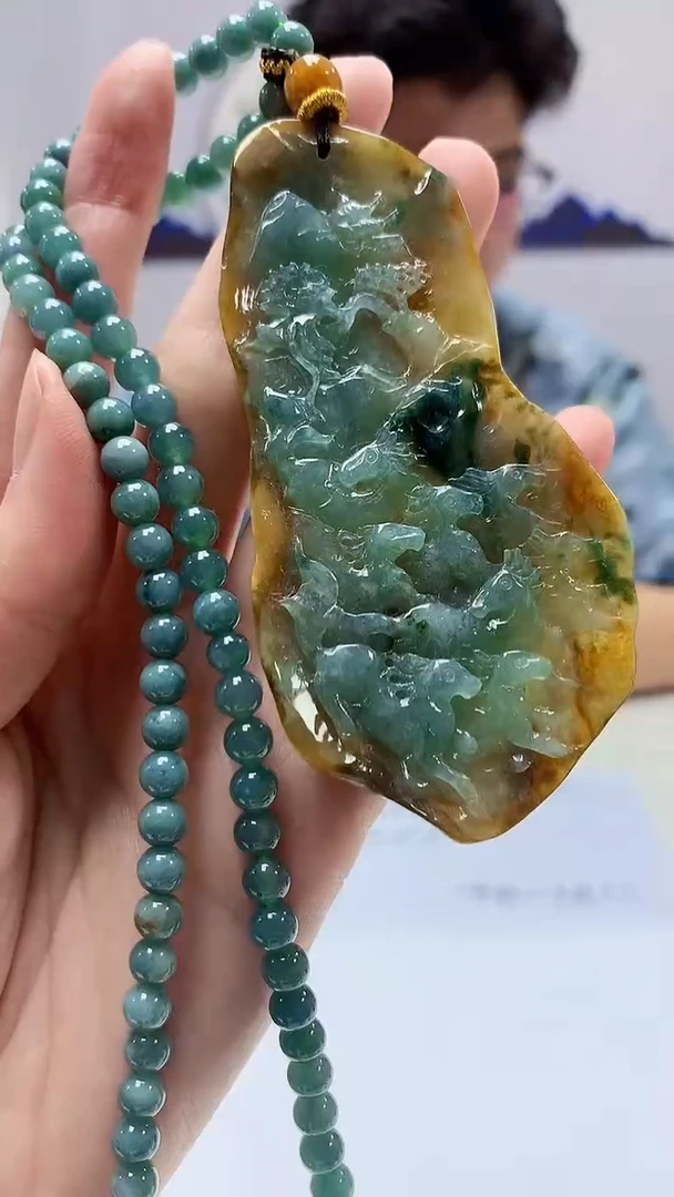 【闪购商品】定制翡翠未镶嵌4688zm-毛货挂件马牌152