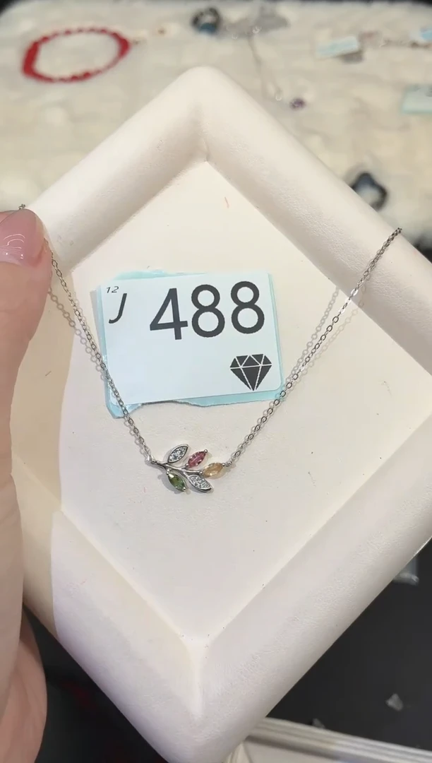 银S925镶嵌项链碧玺多样性发一J488