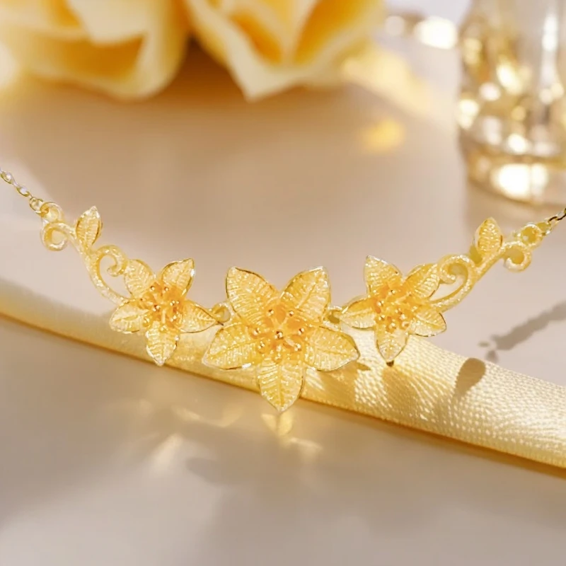 水贝黄金三生三世幸福花足金套链【不支持7天无理由退换货】