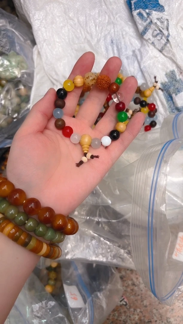 菩提根/象牙果吊坠十八子单圈手串