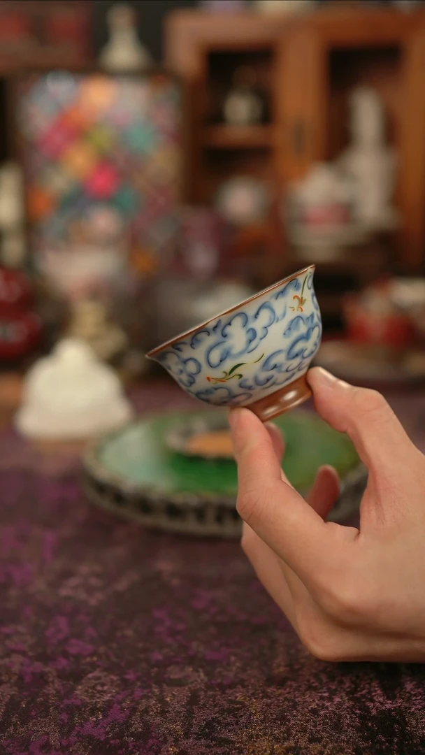 摩吉陶陶闪拍链接 祥云手绘主人杯