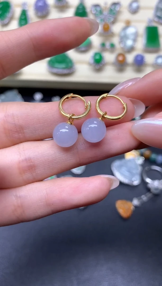 【闪购商品】翡翠耳饰18K金镶嵌耳饰|3100+310