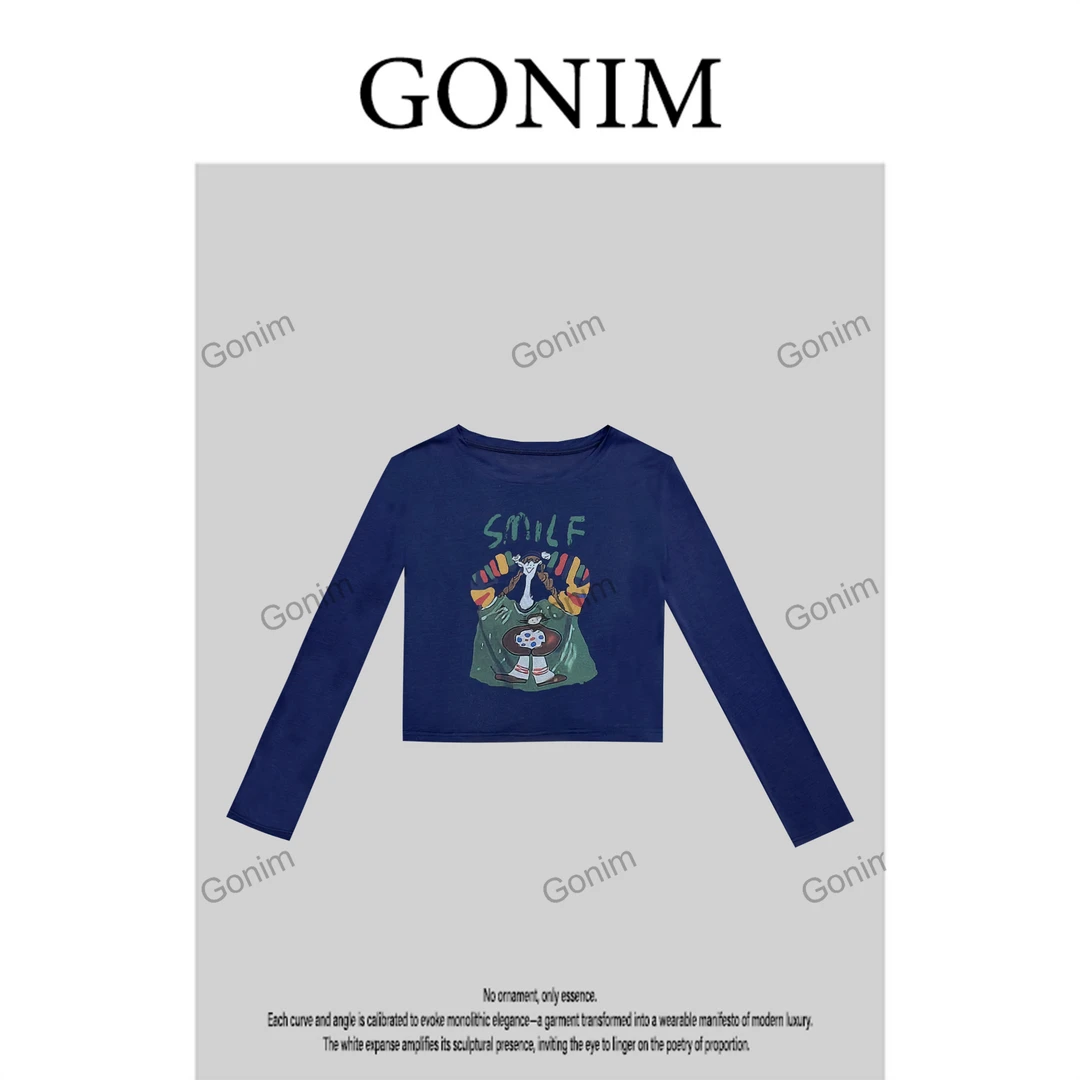 Gonim· "个性人物"2025夏季冰感涂鸦防宽松软糯慵懒防晒衫女