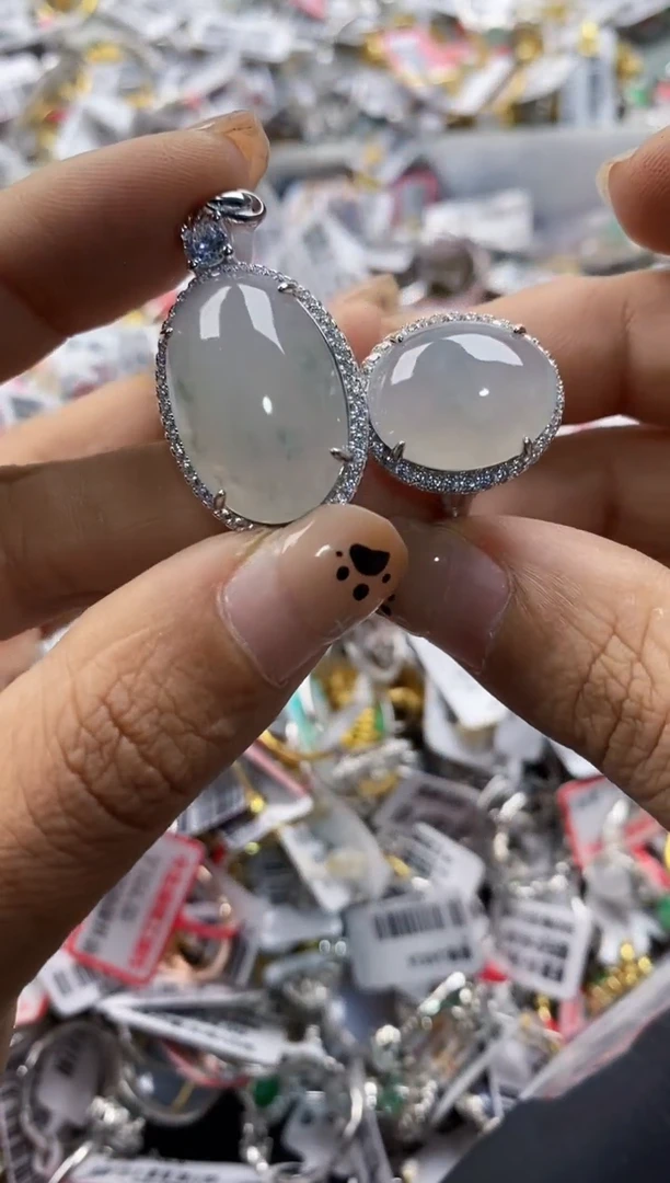 银S925镶嵌戒指翡翠15 15  15   2