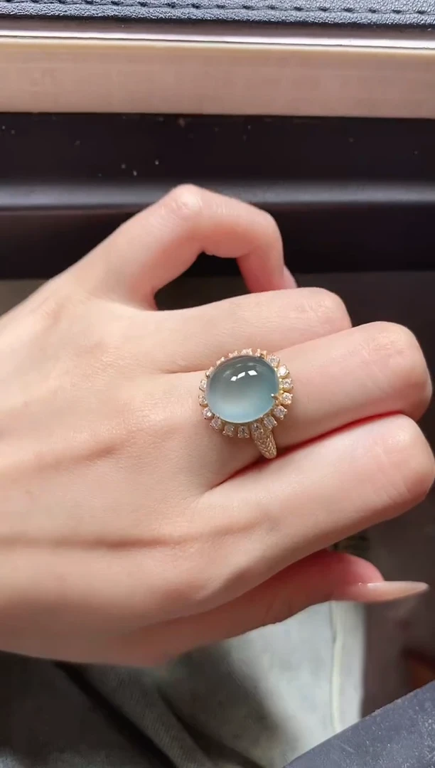 银S925镶嵌戒指翡翠51511