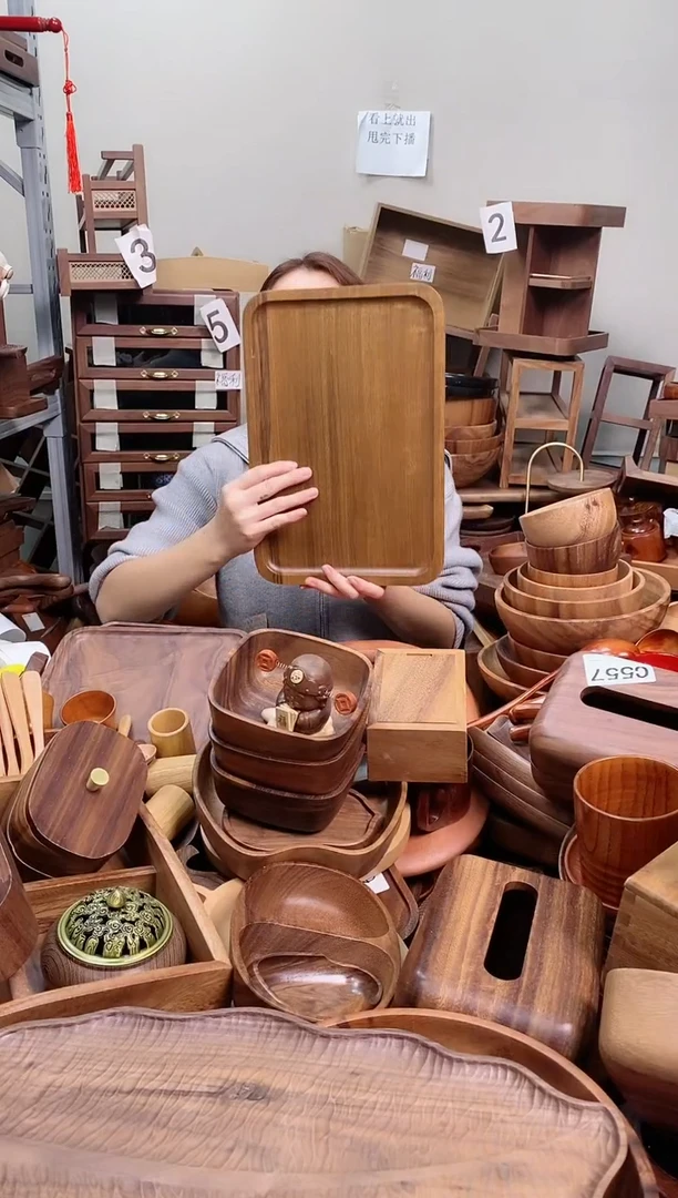 木 斑马木长方盘35*24*2cm  直播间发