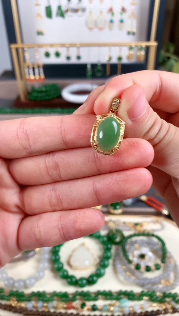 吊坠(不含链)银S925镶嵌和田玉1