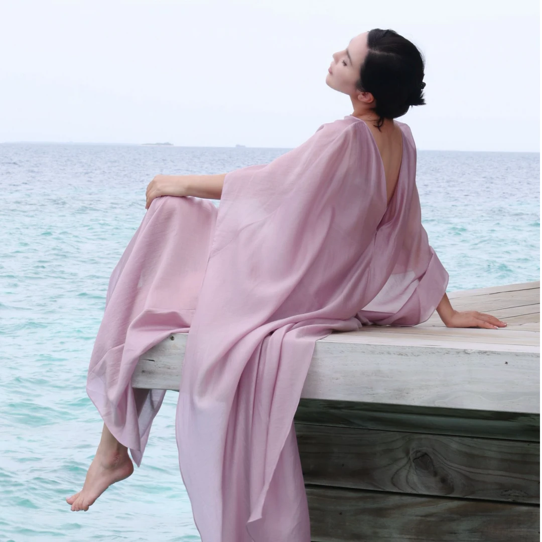 SIQIYOUNG 紫藤花开-飘带连衣裙