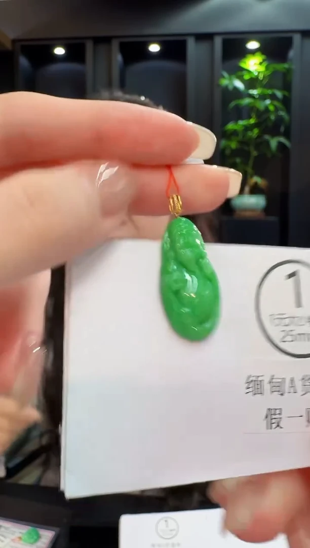 颈饰18K金镶嵌翡翠 缅料A货/支持复检/一件