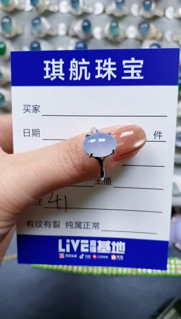 【闪购商品】翡翠戒指银S925镶嵌0041