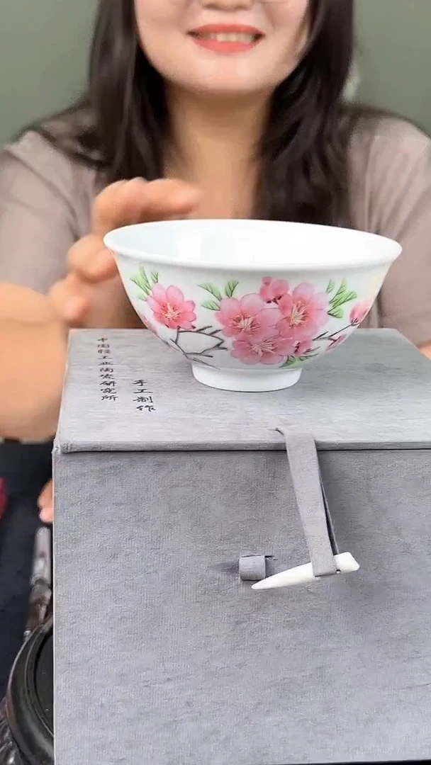 碗甄选-水点桃花4.5英寸正德碗