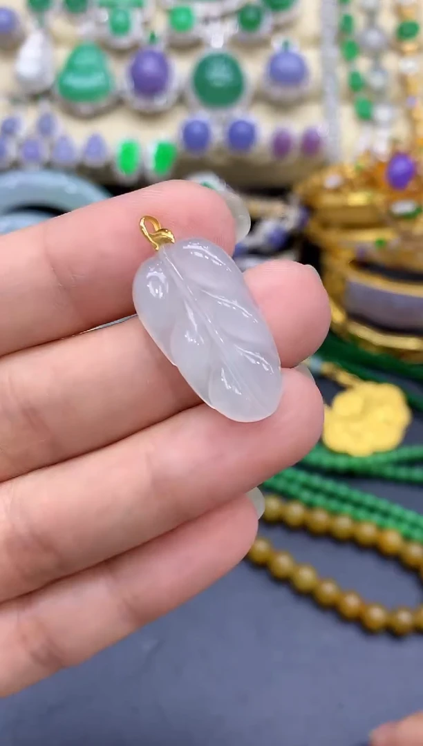 颈饰18K金镶嵌翡翠159-中国好珍宝