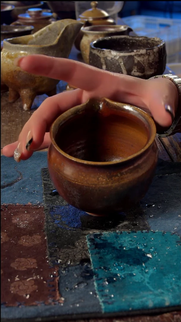 瓷片山乙柴烧高端茶具