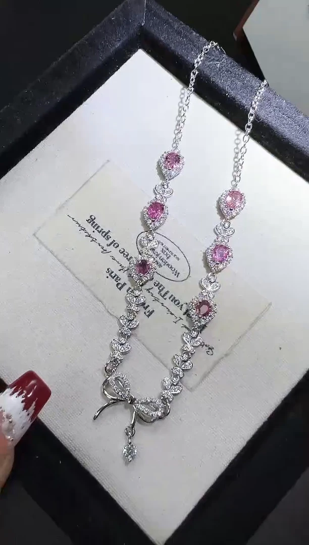 【闪购商品】碧玺套链银S925镶嵌79c多样性发其一/1套