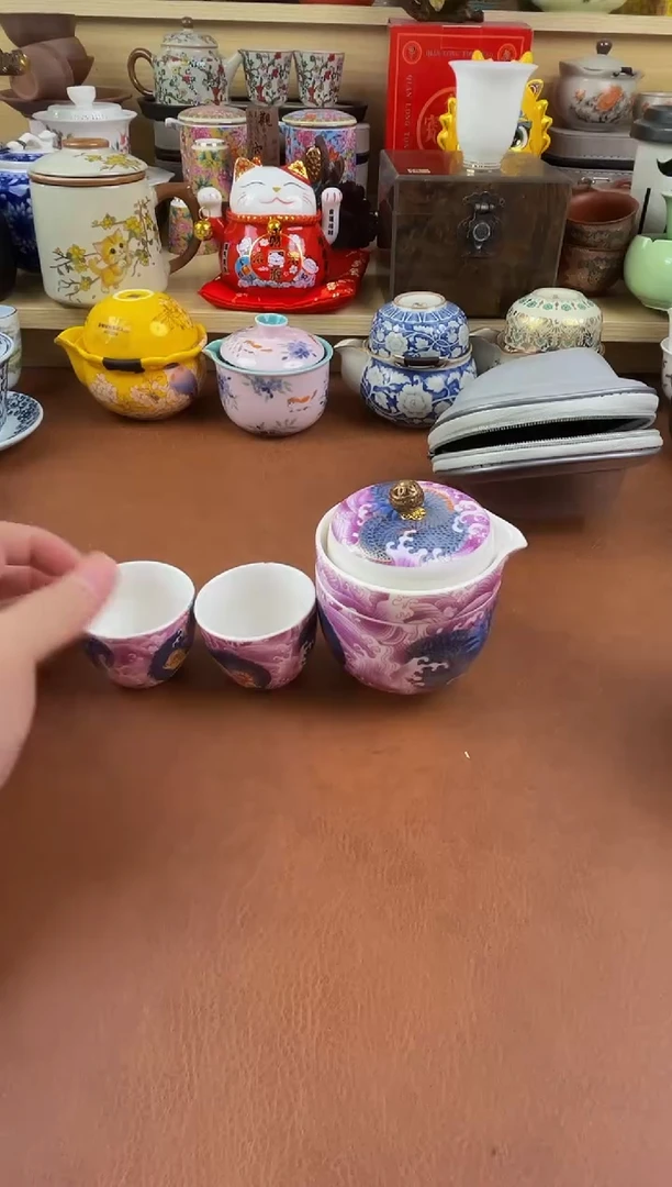 陶瓷茶具摆件旅行套组
