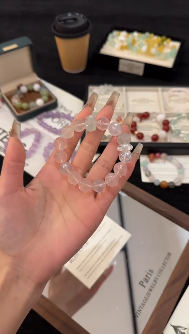 合金手链水晶粉水晶x2525