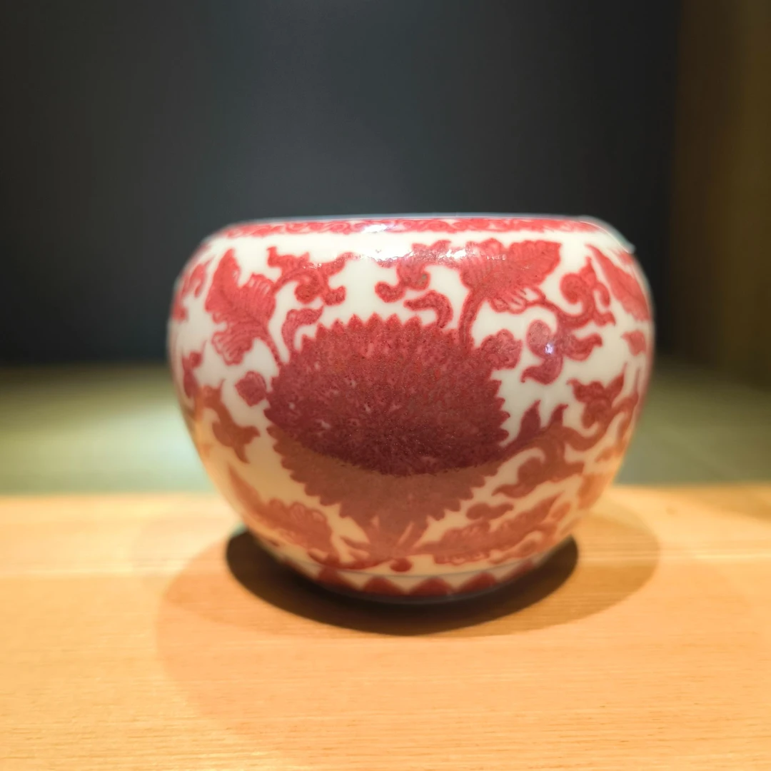 【栗子严选】（预售一个月）古窑全釉里红缠枝花卉苹果尊