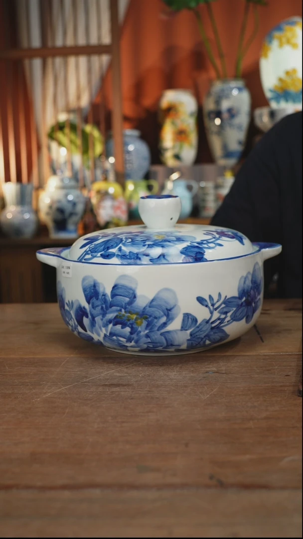 瓷片【简家甄选】景德镇设计师釉下手绘陶瓷餐具