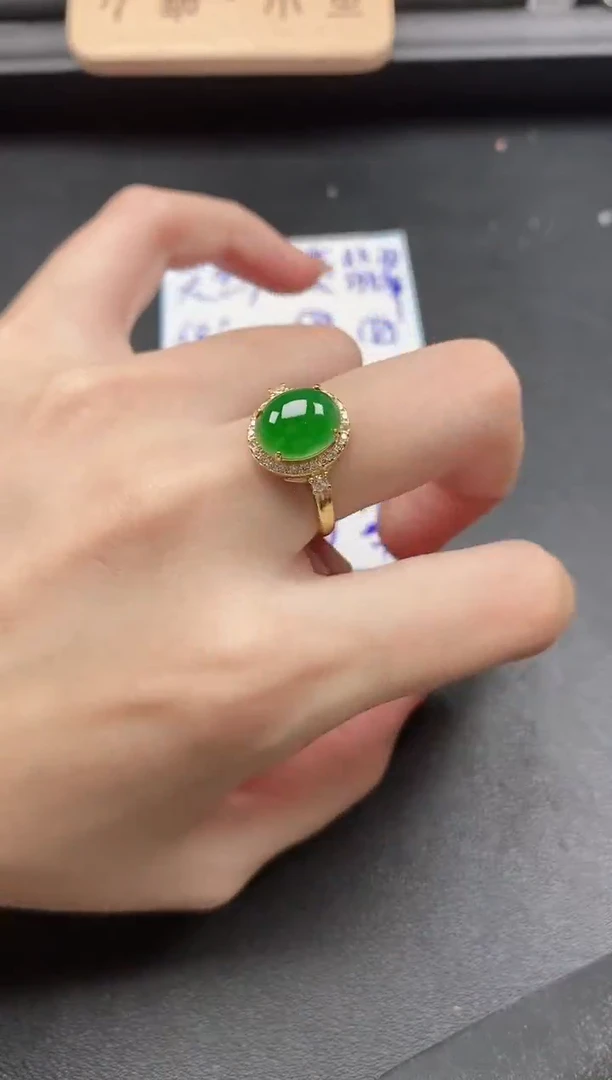 翡翠戒指银S925镶嵌51511
