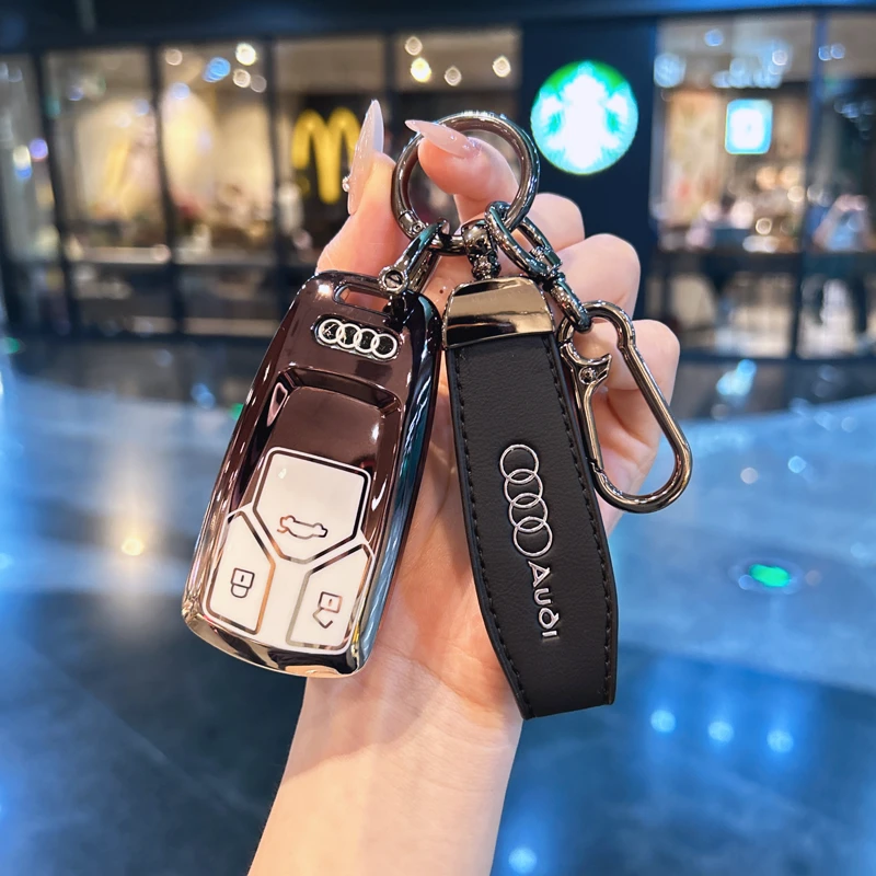适用奥迪a4l钥匙套a6l车q5l包a3l扣a5专用q3男a4女汽车钥匙扣壳