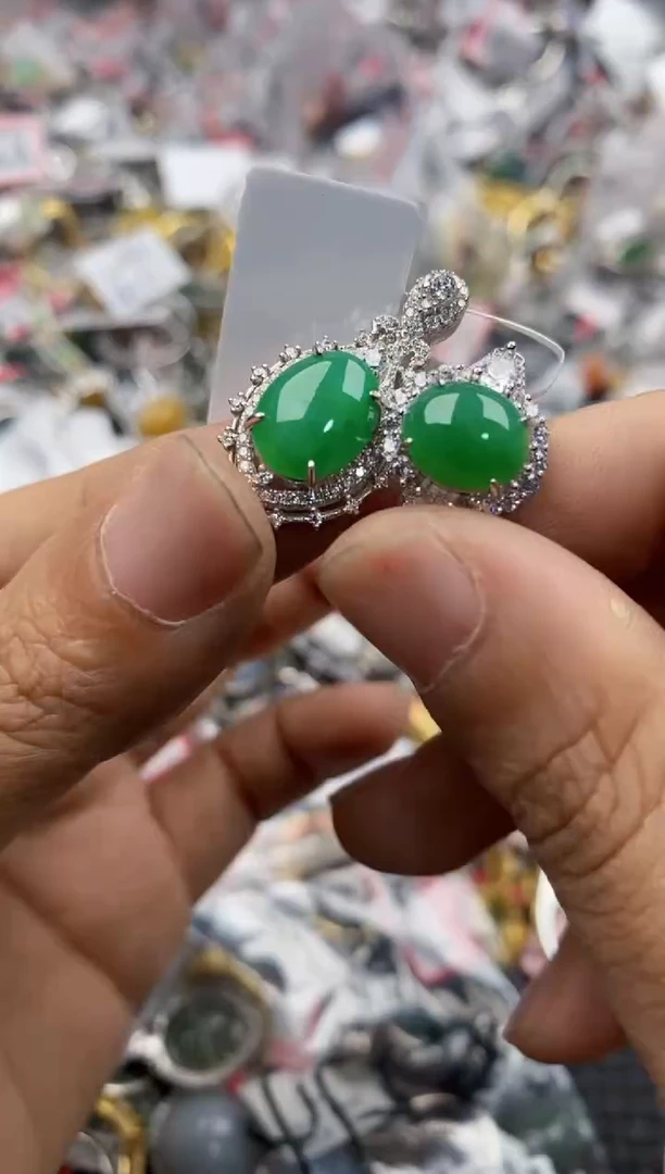 银S925镶嵌戒指翡翠7777---3