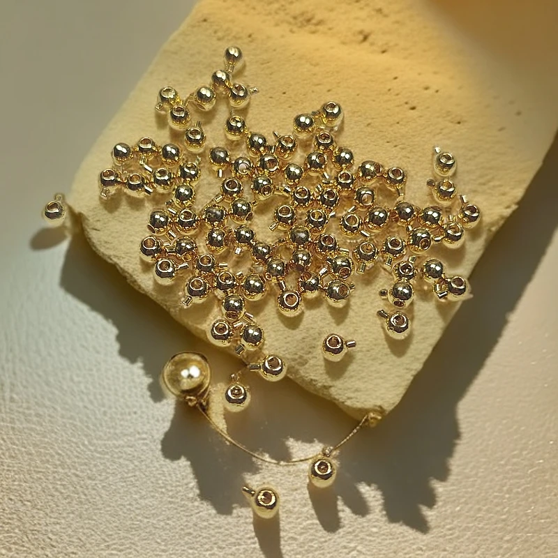 蜗牛DIY饰品配件铜镀3.5mm高压锅珠子珠珠配件装饰高压锅定位珠